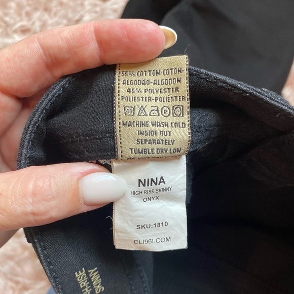 DL1961 Black Nina High rise skinny jeans size 27 or 28 - Picture 8 of 13